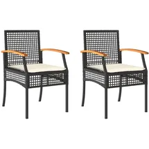 vidaXL Gartenstuhl 57,8 x 57,8 x 108 cm schwarz 2 St.