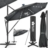 tillvex Premium Alu Sonnenschirm 330 x 330 cm Anthrazit