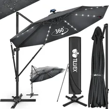 tillvex Premium Alu Sonnenschirm 330 x 330 cm Anthrazit
