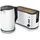 Arendo Frühstücks-Set Wasserkocher 1,7 l Weiß