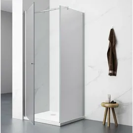 a&n&a aQualine Pilot Duschkabine mit Drehtür 80 x 80 cm Brick Glas Aqualine-PT080-01-SET