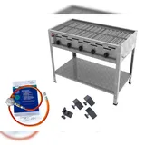 ChattenGlut Gasbräter 5-flammig 18kW Standgerät Edelstahlrost mit DGUV