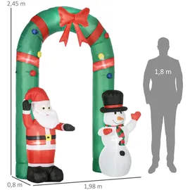 Homcom Weihnachtsdeko 2,45 m mit Weihnachtsmann und Schneemann