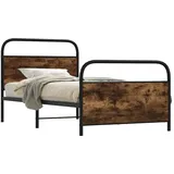 vidaXL Metallbett ohne Matratze Räuchereiche 140x190 cm