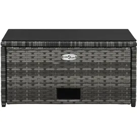 vidaXL 4-tlg. Garten-Lounge-Set mit Auflagen Poly Rattan Grau