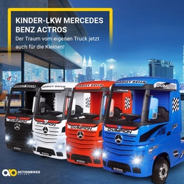 Actionbikes Motors Kinder-Elektroauto Mercedes Benz Actros Truck, lizenziert, 180 Watt, Allrad, 3-6 km/h, Stoßdämpfer (Schwarz)