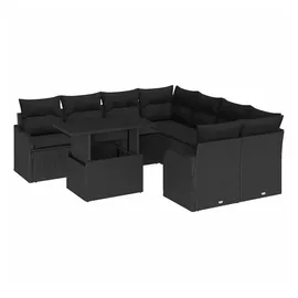 vidaXL Garten-Lounge-Set 9-tlg. schwarz