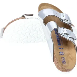 Birkenstock Arizona Weichbettung Naturleder schmal metallic silver 36