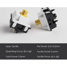 akkogear AKKO Penguin Silent Switch, mechanisch, 5-Pin, taktil, MX-Stem, 43g - 45 Stück