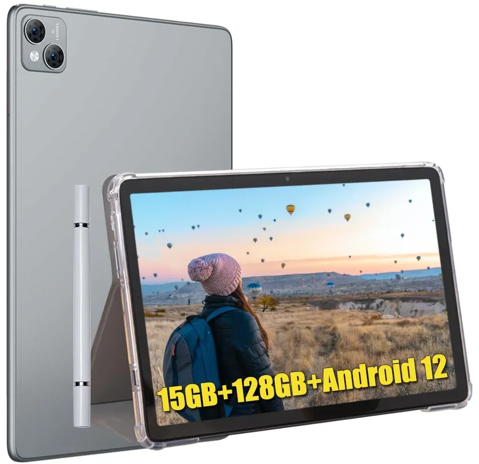 DOOGEE T10 Tablet, 15GB RAM + 128GB ROM (TF 1TB) Octa-Core, Akku 8300mAh, 10.1 Pollici, Dual 4G LTE/SIM, Kamera 13MP+8MP, Android 12, GPS Gesichts-ID OTG Schwarz