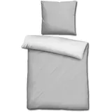 cloudcomfort Basic Wendebettwäsche hellgrau/weiß 135 x 200 cm + 80 x 80 cm