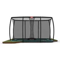 Berg Toys BERG Trampolin Rechteckig 410 cm FlatGround grün + Netz Deluxe XL