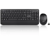 Perixx PERIDUO-714 DE Tastatur und Maus Set, schnurlos, schwarz USB, (PERIDUO-714-DE / 11672)