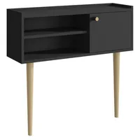 Matkam Möbel Garderobenkonsole, Schwarz, 85x75x20 cm, Garderobe, Garderobenschränke