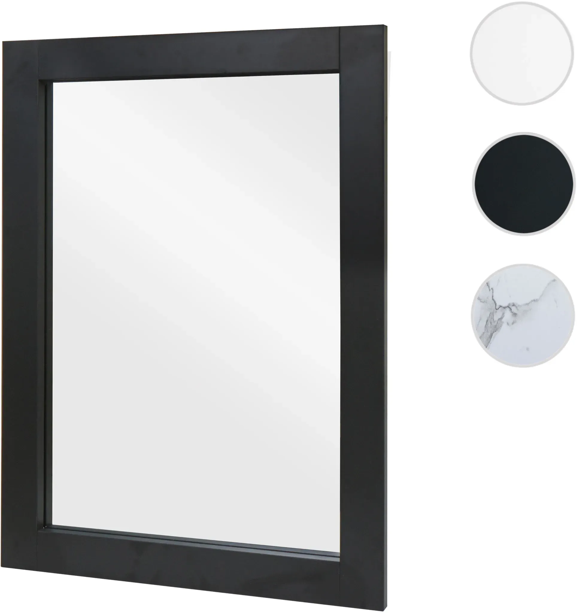 Wandspiegel HWC-L86, Badezimmer Badspiegel Spiegel Badmöbel, MVG-zertifiziert 72x52cm ~ schwarz