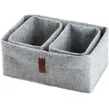 Cabilock 3 Stück Aufbewahrungskorb Aus Filz Stoff Gewebte Klein Desktop-aufbewahrungskorb Quadratischer Aufbewahrungskorb Korbaufbewahrung Schreibtisch Körbe Grey Gefühlt