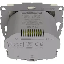 2USB Unterputz-USB Steckdose 12 W Glänzend Weiß