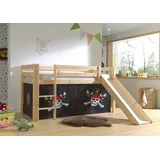 M&S Halbhochbett Pino 90 x 200 cm Kiefer massiv lackiert