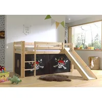 M&S Halbhochbett Pino 90 x 200 cm Kiefer massiv lackiert