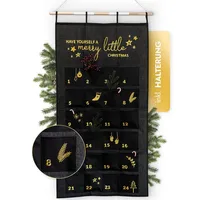 Amari befüllbarer Adventskalender AMARI ® Adventskalender zum Befüllen - Wandkalender mit 24 Fächern schwarz