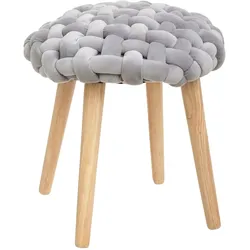 Wellhome 4er-Set Hocker aus Strickstoff Well Home in Grau