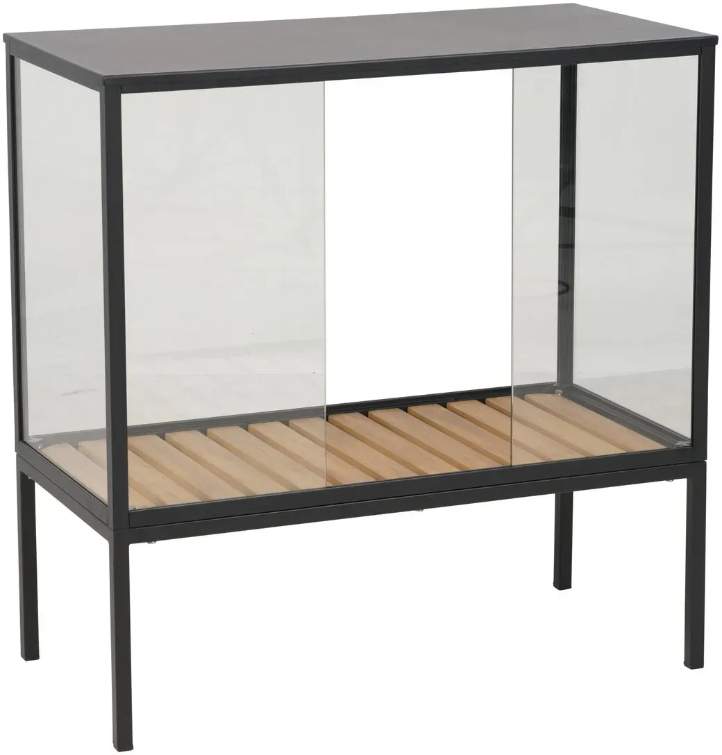 Pflanzenschrank Grower Greens, Schwarz -  Aluminium, Glas mit 1 Boden