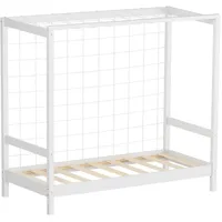 ML-Design Kinderbett Fußballtor 70 x 140 cm Kiefer massiv weiß