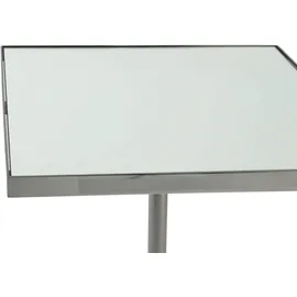 Kayoom Beistelltisch KAYOOM "Leva 125, Ablagefläche für Deko, Edelstahlgestell, Spiegelglasplatte", grau (graphit, silber, silber), B:42cm H:62cm T:42cm, 100% Edelstahl, 100% Spiegelglas, Tische, Beistelltisch, modern, stabil, edel, modern, Edelstahlgestell