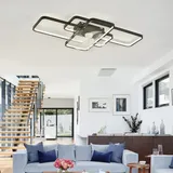 85CM Deckenventilator Mit Beleuchtung Und Fernbedienung Leise LED Dimmbare Deckenventilator Mit Licht 6 Geschwindigkeiten Für Wohnzimmerlampe Mit Ventilator-Black||85CM