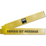 TOX Zollstock 2m in gelb - Meterstab mit Aufdruck Erfolg ist Messbar - Gliedermaßstab aus Buchenholz mit Winkelmessfunktion und farbigen Dezimalzahlen - Genauigkeitsklasse III - 9969005-1 Stück, Gold