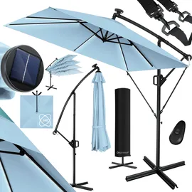 Kesser Ampelschirm Holly rechteckig Ø 350 cm mit LED Hellblau