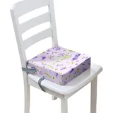 Chickwin Zerlegbar Sitzerhöhung Stuhl Tragbar Sitzkissen Lavendelmuster Kind Baby Tragbares Boostersitze Kleinkind Esszimmerstuhl Stuhlkissen Sitzerhöhung Kissen für Esstisch (Lila,32x32x8cm)
