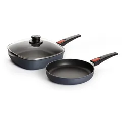 WOLL MADE IN GERMANY Pfannen-Set »Diamond Lite«, Aluminiumguss, (Set, 3 tlg., 1x Eckpfanne 26x26 cm, 1x Bratpfanne Ø 24 cm), Induktion, Made in Germany WOLL MADE IN GERMANY schwarz