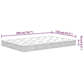 vidaXL Matratze Schaumstoff Mittelweich 120x200 cm