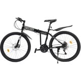 ARBGO 26 Zoll Mountainbike, Scheibenbremse, Mountain-Faltrad, Kohlenstoffstahl Mountainbike, 21 Gang-Schaltung, mit Schutzbleche, Premium Fahrrad Höhenverstellbar, für Damen & Herren