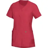 BP Med Tunics 1764-241-0188 Kasack für Damen - 1/2 Ärmel und V-Ausschnitt - 49% Baumwolle, 48% Polyester, 3% Elastolefin - Schlanke Passform - Größe: XLn - Farbe: koralle