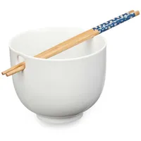 San Ignacio Schüssel aus asiatischem Porzellan, weiß, Essstäbchen, Kollektion