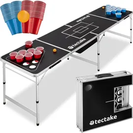 Tectake Bierpongtisch mit Eisfach 100 St. Schwarz