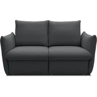 DOMO. collection Sofa Cloud Box, 2-Sitzer mit Schlaffunktion und Boxspringfederung, 2er Couch mit Bettauszug, Schlafsofa, Boxspringsofa 180 x 97 x 100 cm (BxTxH), Schlamm (grau)