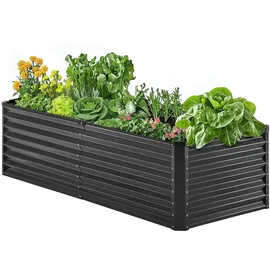 Vevor Hochbeet Pflanzbeet Gemüsebeet Pflanzkasten 180,0 x 89,5 x 60,0 cm Dunkelgrau