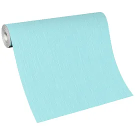 ELLE DECORATION Vliestapete Uni 53 cm x 10 m 0 g Blau/Türkis 10171-18