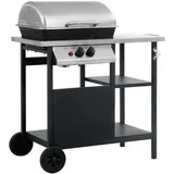 vidaXL Gasgrill mit Beistelltisch auf 3 Ebenen