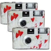 3X Photo PORST TopShot Flying Hearts Einwegkamera Edition Fliegende Herzen (27 Fotos, Blitz, 3-er Pack)