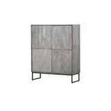 Möbel Kraft Highboard 115 x 138 x 42 cm Grau