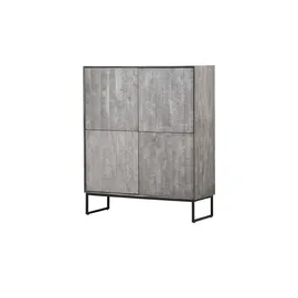 Möbel Kraft Highboard 115 x 138 x 42 cm Grau