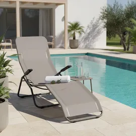 Siena Garden Anco Kippliege 144 x 72,5 x 103,5 cm taupe klappbar