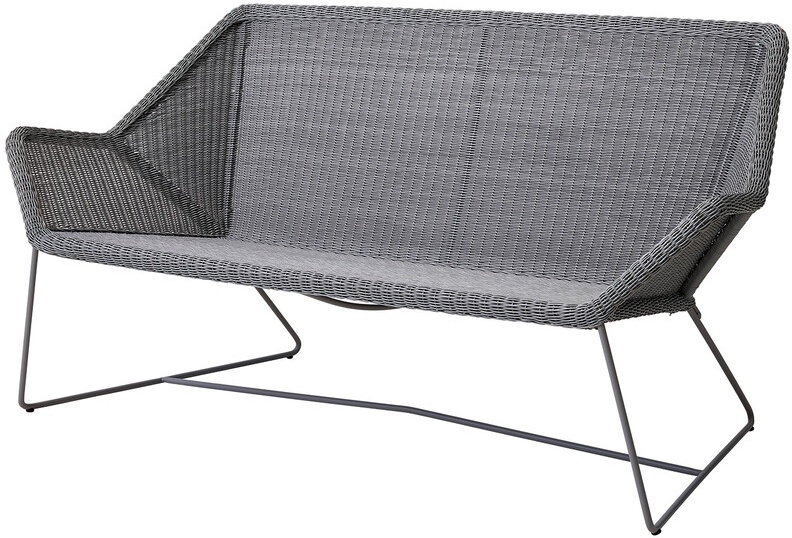 Cane-line Loungesofa Breeze grau, Designer Christina Strand, Niels Hvass, 78x154x76 cm