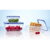 ALPFA Frischhaltedose Frischhaltedosen Set 3tlg. 802322 Gefrierdosen, (Spar-Set, 3 teiliges Set), BPA-frei weiß