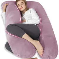 Chilling Home Schwangerschaftskissen, U Form Seitenschläferkissen mit Bezug U Kissen Stillkissen Lagerungskissen, Kissen für Frauen und Seitenschläfer(Lila, Samt)