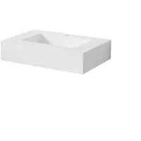 Steinberg Serie 444 Wand-Waschtisch, 600x400x130mm, SOLIDSurface, 1 Hahnloch, ohne